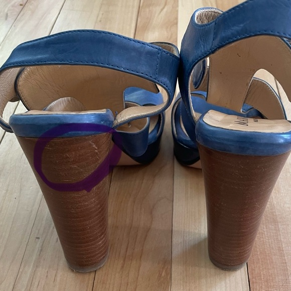 Marvin K. (Aquatalia) Blue Leather High Heel Sandals - Made in Italy - Size 6.5 - Picture 16 of 16